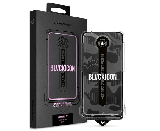 Стекло защитное Armorstandart Black Icon Supreme EZ iPhone 15 Pro (ARM79262)
