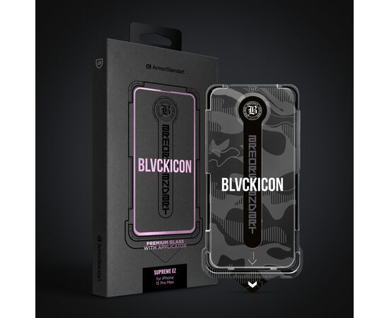 Стекло защитное Armorstandart Black Icon Supreme EZ iPhone 15 Pro Max (ARM79263), изображение 2 Стекло защитное Armorstandart Black Icon Supreme EZ iPhone 15 Pro Max (ARM79263), изображение 2