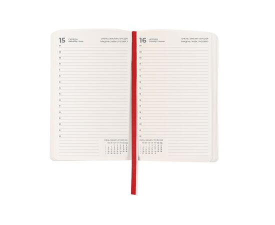 Еженедельник Axent датированный 2025 Partner City Soft 145х210 мм, красный (8821-25-03-A), изображение 3 Еженедельник Axent датированный 2025 Partner City Soft 145х210 мм, красный (8821-25-03-A), изображение 3