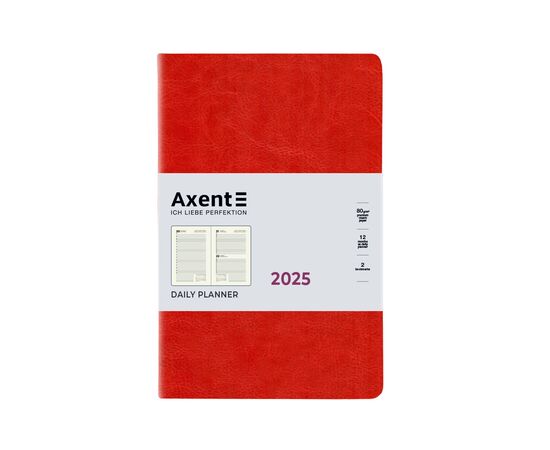 Еженедельник Axent датированный 2025 Partner City Soft 145х210 мм, красный (8821-25-03-A)