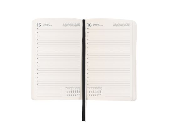 Еженедельник Axent датированный 2025 Partner City Soft 145х210 мм, черный (8821-25-01-A), изображение 3