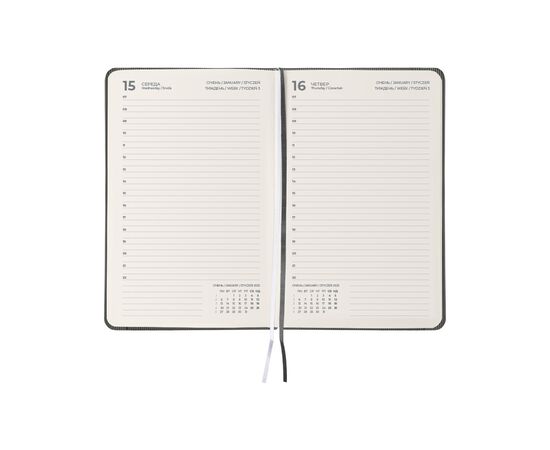Еженедельник Axent датированный 2025 Partner Lines 145х210 мм, серый (8815-25-03-A), изображение 3
