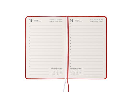 Еженедельник Axent датированный 2025 Partner Lines 145х210 мм, ярко красный (8815-25-54-A), изображение 3 Еженедельник Axent датированный 2025 Partner Lines 145х210 мм, ярко красный (8815-25-54-A), изображение 3