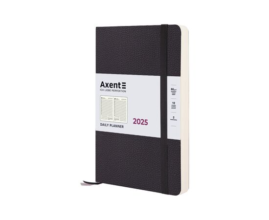 Еженедельник Axent датированный 2025 Partner Soft Skin 145х210 мм, черный (8810-25-01-A)