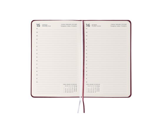 Еженедельник Axent датированный 2025 Partner Strong 145х210 мм, винный (8819-25-46-A), изображение 3 Еженедельник Axent датированный 2025 Partner Strong 145х210 мм, винный (8819-25-46-A), изображение 3