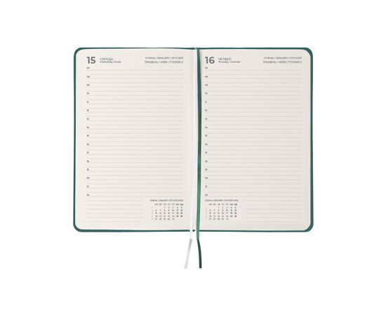 Еженедельник Axent датированный 2025 Partner Strong 145х210 мм, зеленый лес (8819-25-61-A), изображение 3 Еженедельник Axent датированный 2025 Partner Strong 145х210 мм, зеленый лес (8819-25-61-A), изображение 3