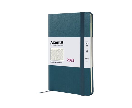 Еженедельник Axent датированный 2025 Partner Strong 145х210 мм, малахитовый (8819-25-31-A), изображение 2 Еженедельник Axent датированный 2025 Partner Strong 145х210 мм, малахитовый (8819-25-31-A), изображение 2