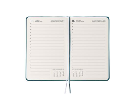 Еженедельник Axent датированный 2025 Partner Strong 145х210 мм, малахитовый (8819-25-31-A), изображение 3 Еженедельник Axent датированный 2025 Partner Strong 145х210 мм, малахитовый (8819-25-31-A), изображение 3