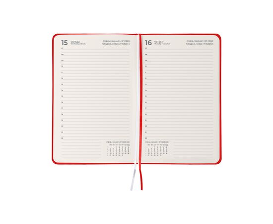 Еженедельник Axent датированный 2025 Partner Strong 145х210 мм, красный (8819-25-05-A), изображение 3 Еженедельник Axent датированный 2025 Partner Strong 145х210 мм, красный (8819-25-05-A), изображение 3