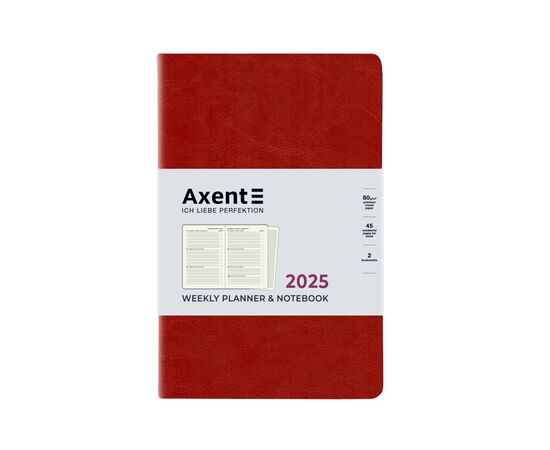 Еженедельник Axent датированный 2025 Partner City Soft 125х195 мм, бордовый (8521-25-04-A), изображение 2