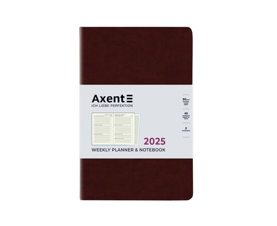 Еженедельник Axent датированный 2025 Partner City Soft 125х195 мм, коричневый (8521-25-05-A), изображение 2 Еженедельник Axent датированный 2025 Partner City Soft 125х195 мм, коричневый (8521-25-05-A), изображение 2