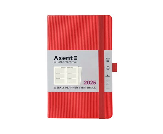 Еженедельник Axent датированный 2025 Partner Lines 125х195 мм, ярко красный (8515-25-54-A), изображение 2 Еженедельник Axent датированный 2025 Partner Lines 125х195 мм, ярко красный (8515-25-54-A), изображение 2