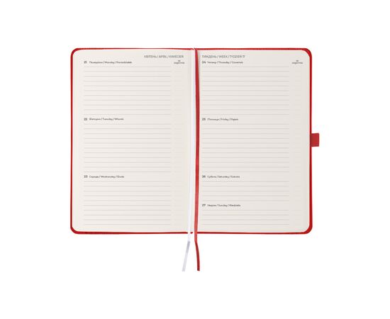 Еженедельник Axent датированный 2025 Partner Lines 125х195 мм, ярко красный (8515-25-54-A), изображение 3 Еженедельник Axent датированный 2025 Partner Lines 125х195 мм, ярко красный (8515-25-54-A), изображение 3