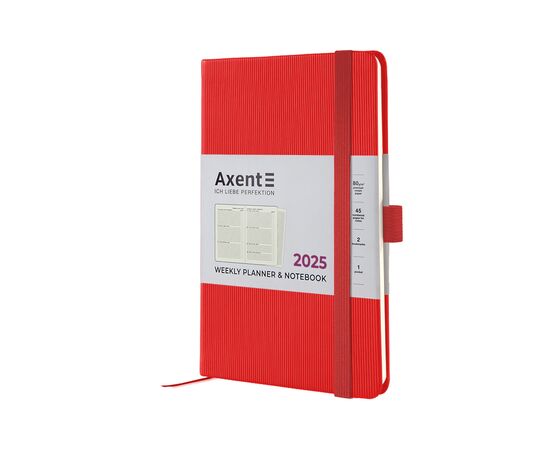 Еженедельник Axent датированный 2025 Partner Lines 125х195 мм, ярко красный (8515-25-54-A), изображение 8 Еженедельник Axent датированный 2025 Partner Lines 125х195 мм, ярко красный (8515-25-54-A), изображение 8