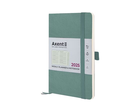 Тижневик Axent датований 2025 Partner Soft Skin 125х195 мм, сіро-лазурний (8509-25-48-A)