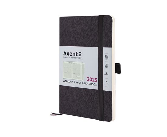 Еженедельник Axent датированный 2025 Partner Soft Skin 125х195 мм, черный (8509-25-01-A)