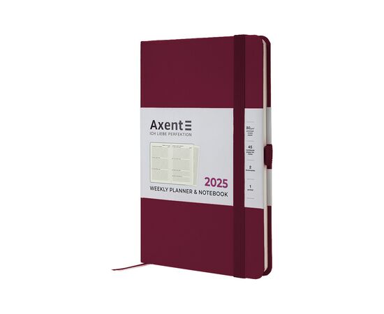 Еженедельник Axent датированный 2025 Partner Strong 125х195 мм, винный (8505-25-46-A)