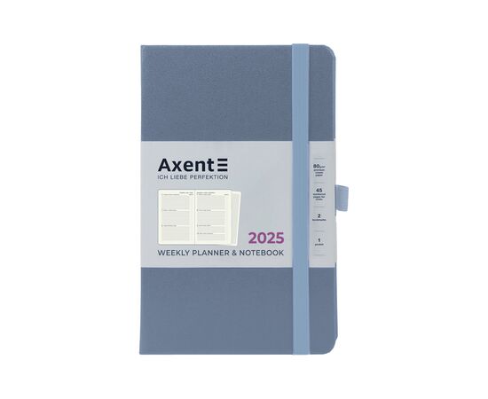 Еженедельник Axent датированный 2025 Partner Strong 125х195 мм, серый (8505-25-62-A), изображение 2 Еженедельник Axent датированный 2025 Partner Strong 125х195 мм, серый (8505-25-62-A), изображение 2