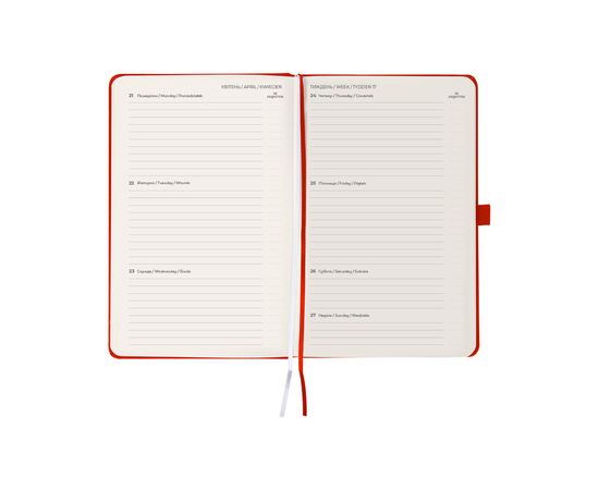 Еженедельник Axent датированный 2025 Partner Strong 125х195 мм, красный (8505-25-05-A), изображение 3 Еженедельник Axent датированный 2025 Partner Strong 125х195 мм, красный (8505-25-05-A), изображение 3
