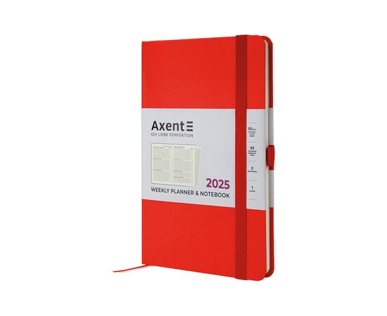 Тижневик Axent датований 2025 Partner Strong 125х195 мм, червоний (8505-25-05-A)