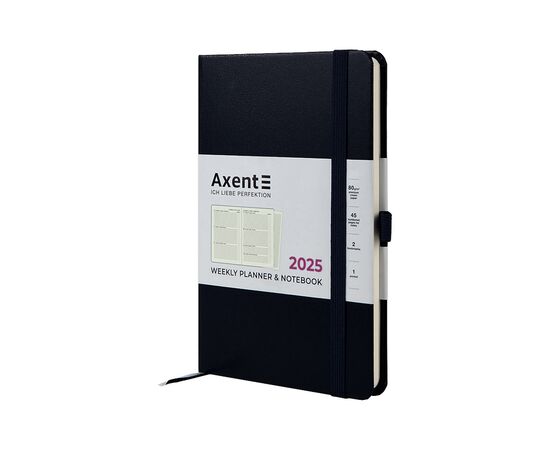 Еженедельник Axent датированный 2025 Partner Strong 125х195 мм, черный (8505-25-01-A)