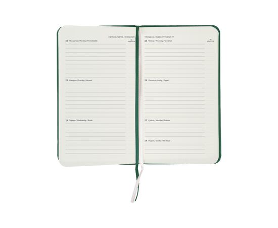 Еженедельник Axent датированный 2025 Pocket Strong 90х150 мм, зеленый лес (8508-25-61-A), изображение 3 Еженедельник Axent датированный 2025 Pocket Strong 90х150 мм, зеленый лес (8508-25-61-A), изображение 3
