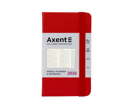 Еженедельник Axent датированный 2025 Pocket Strong 90х150 мм, красный (8508-25-05-A), изображение 7 Еженедельник Axent датированный 2025 Pocket Strong 90х150 мм, красный (8508-25-05-A), изображение 7