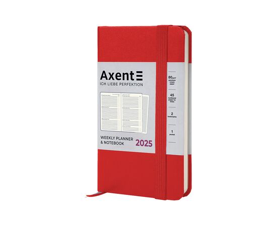 Еженедельник Axent датированный 2025 Pocket Strong 90х150 мм, красный (8508-25-05-A), изображение 8 Еженедельник Axent датированный 2025 Pocket Strong 90х150 мм, красный (8508-25-05-A), изображение 8