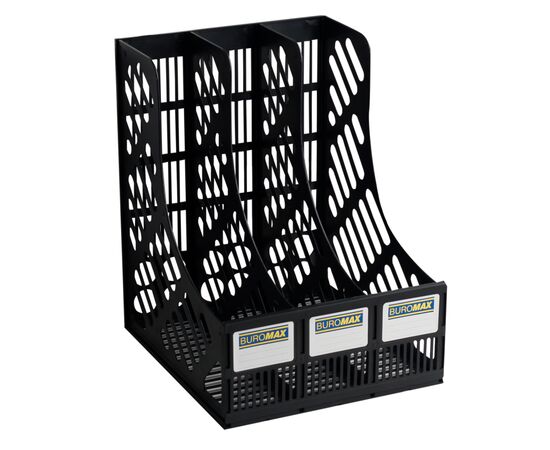 Лоток для паперів Buromax вертикальний 3 в 1 чорний (BM.6100)