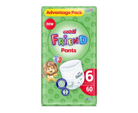Подгузники GOO.N Friend Трусики 15-25 кг Размер 6 60 шт (F1010117-006)