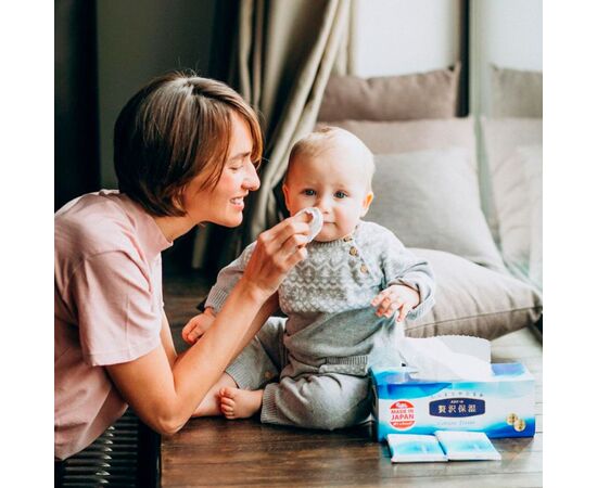 Серветки косметичні Elleair +Water Екстразаспокійливі 4 x 14 шт. (4902011711547), зображення 3 Серветки косметичні Elleair +Water Екстразаспокійливі 4 x 14 шт. (4902011711547), зображення 3