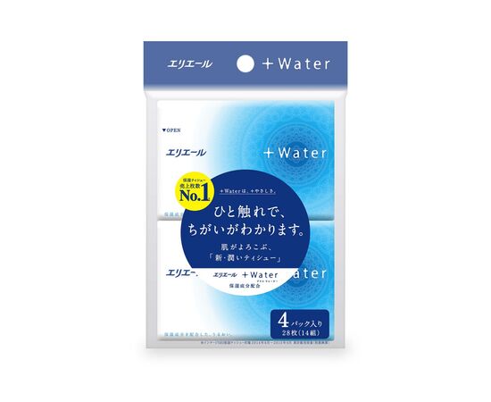 Салфетки косметические Elleair +Water Экстрауспокаивающие 4 x 14 шт. (4902011711547)