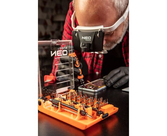 Увеличительное стекло Neo Tools линзы с набором диоптрий 1x, 1.5x, 2x, 2.5x, 3.5x (06-130), изображение 4 Увеличительное стекло Neo Tools линзы с набором диоптрий 1x, 1.5x, 2x, 2.5x, 3.5x (06-130), изображение 4