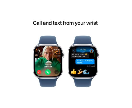 Смарт-часы Apple Watch Series 10 GPS 46mm Silver Aluminium Case with Denim Sport Band - S/M (MWWL3QH/A), изображение 7 Смарт-часы Apple Watch Series 10 GPS 46mm Silver Aluminium Case with Denim Sport Band - S/M (MWWL3QH/A), изображение 7