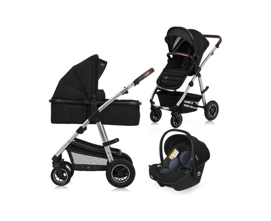 Коляска Lionelo 3 в 1 Amber 3 Black Silver (LO-AMBER BLACK SILVER (3in1))