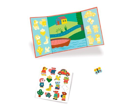 Набір для творчості Djeco З наліпками, що переміщуються Тварини (DJ09071), зображення 2 Набір для творчості Djeco З наліпками, що переміщуються Тварини (DJ09071), зображення 2