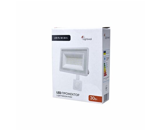 Прожектор Lightwell LW-FL-W-20-S 20 W з датчиком руху, изображение 4 Прожектор Lightwell LW-FL-W-20-S 20 W з датчиком руху, изображение 4