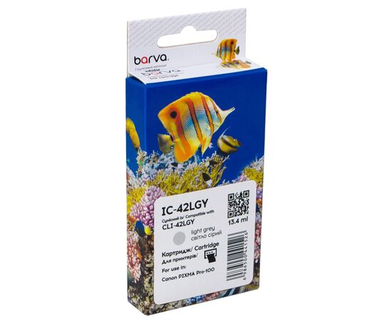 Картридж Barva Canon CLI-42LGY (6391B001) 900sh, light gray (IC-42LGY)