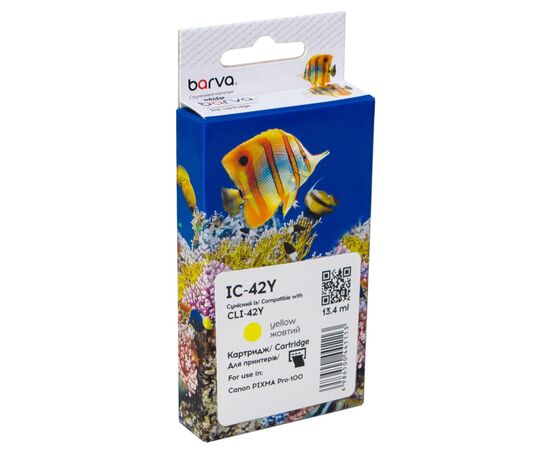 Картридж Barva Canon CLI-42Y (6387B001) 900sh, yellow (IC-42Y)