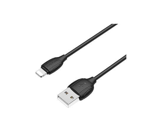 Дата кабель USB 2.0 AM to Lightning 1.0m BX19 Benefit 3A Black BOROFONE (BX19LB), изображение 2 Дата кабель USB 2.0 AM to Lightning 1.0m BX19 Benefit 3A Black BOROFONE (BX19LB), изображение 2