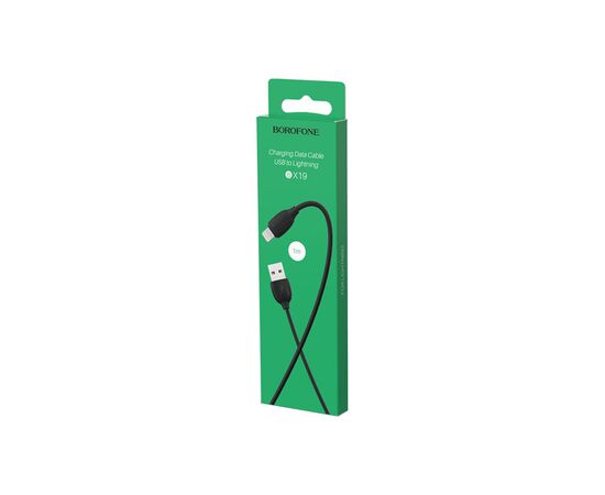 Дата кабель USB 2.0 AM to Lightning 1.0m BX19 Benefit 3A Black BOROFONE (BX19LB), изображение 3 Дата кабель USB 2.0 AM to Lightning 1.0m BX19 Benefit 3A Black BOROFONE (BX19LB), изображение 3