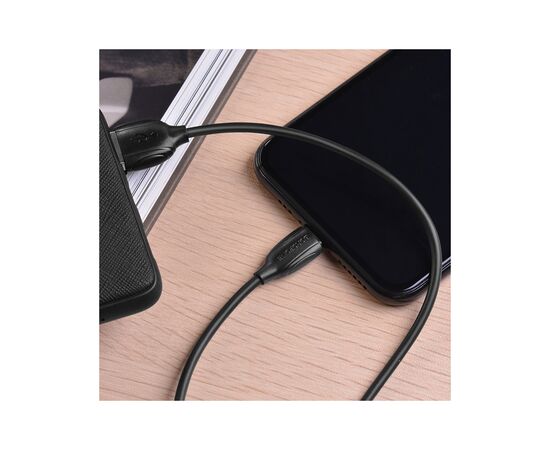 Дата кабель USB 2.0 AM to Lightning 1.0m BX19 Benefit 3A Black BOROFONE (BX19LB), изображение 4 Дата кабель USB 2.0 AM to Lightning 1.0m BX19 Benefit 3A Black BOROFONE (BX19LB), изображение 4