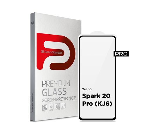Скло захисне Armorstandart Pro Tecno Spark 20 Pro (KJ6) Black (ARM74387)