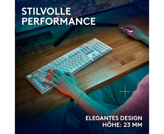Клавиатура Logitech G915 X Lightspeed Switch-Tactile Wireless/Bluetooth/USB UA White (920-012690), изображение 10 Клавиатура Logitech G915 X Lightspeed Switch-Tactile Wireless/Bluetooth/USB UA White (920-012690), изображение 10