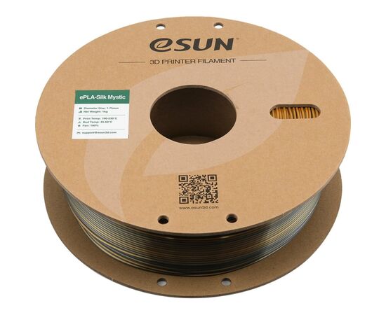 Пластик для 3D-принтера eSUN ePLA-Silk Mystic 1кг, 1.75мм, gold-green-black (ePLA-SilkMystic-P175GGB1), зображення 2