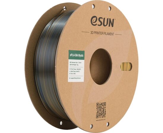 Пластик для 3D-принтера eSUN ePLA-Silk Mystic 1кг, 1.75мм, gold-green-black (ePLA-SilkMystic-P175GGB1)