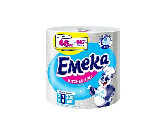 Бумажные полотенца Emeka White Jumbo 3 слоя 230 отрывов (3800024035159)