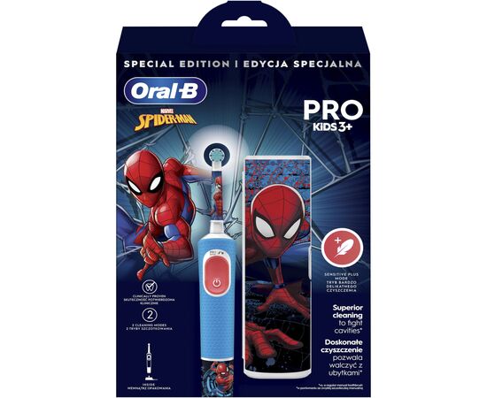 Электрическая зубная щетка Oral-B D103.413.2KX Spider-Man, изображение 2 Электрическая зубная щетка Oral-B D103.413.2KX Spider-Man, изображение 2