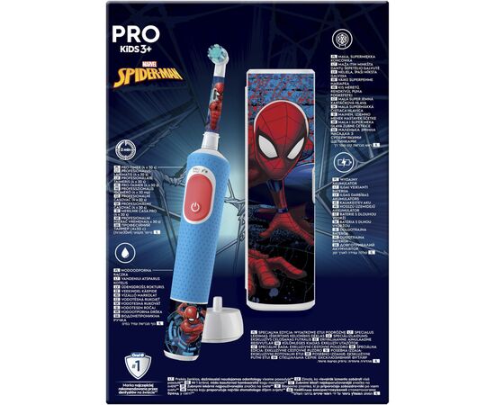 Электрическая зубная щетка Oral-B D103.413.2KX Spider-Man, изображение 3 Электрическая зубная щетка Oral-B D103.413.2KX Spider-Man, изображение 3