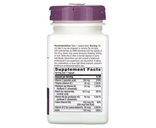 Витамин Nature's Way Стресс формула В-Комплекс, премиум-смесь, B-Stress Formula, 100 (NWY-40631), изображение 2 Витамин Nature's Way Стресс формула В-Комплекс, премиум-смесь, B-Stress Formula, 100 (NWY-40631), изображение 2